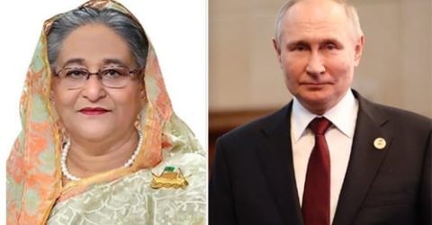 রাশিয়ার প্রেসিডেন্ট পদে পুনরায় নির্বাচিত হওয়ায় পুতিনকে প্রধানমন্ত্রীর অভিনন্দন