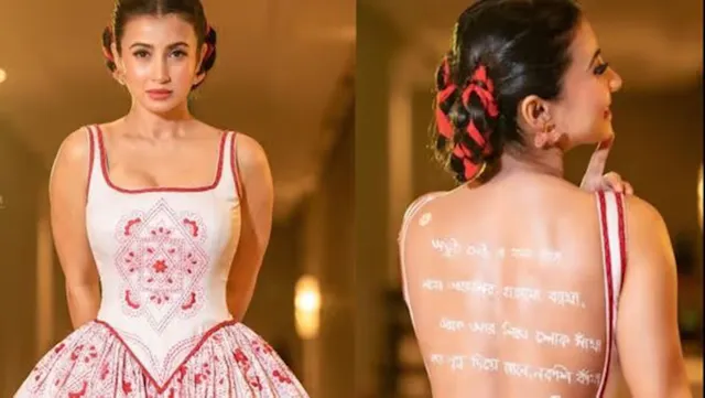 ভিন্নধর্মী পোশাকে নজর কাড়লেন মনামী