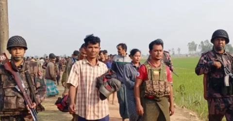 মিয়ানমার থেকে পালিয়ে এল আরও ১২৮ বিজিপি