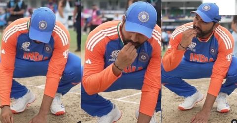 পিচের মাটি খাওয়ার বিশেষ কারণ জানালেন রোহিত