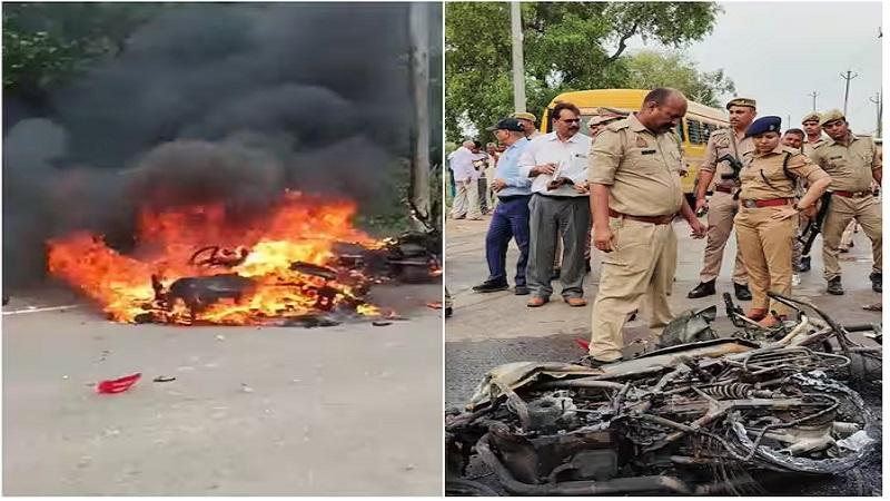 দুই বাইকের মুখোমুখি সংঘর্ষ, জীবন্ত দগ্ধ হয়ে মৃত ৪
