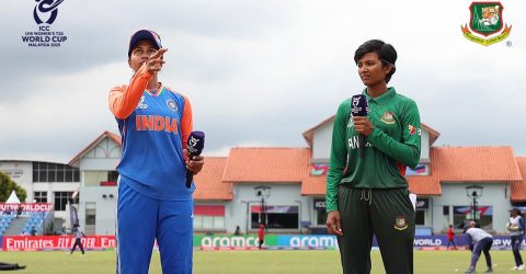ভারতের বিপক্ষে টস হেরে ব্যাটিংয়ে বাংলাদেশ
