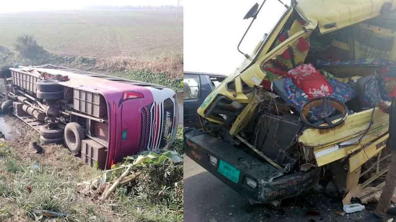 ফরিদপুরে বাস-ট্রাকের মুখোমুখি সংঘর্ষে নিহত ২