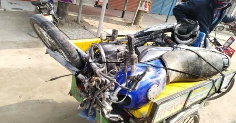 নওগাঁয় বাসচাপায় মোটরসাইকেল আরোহী নিহত