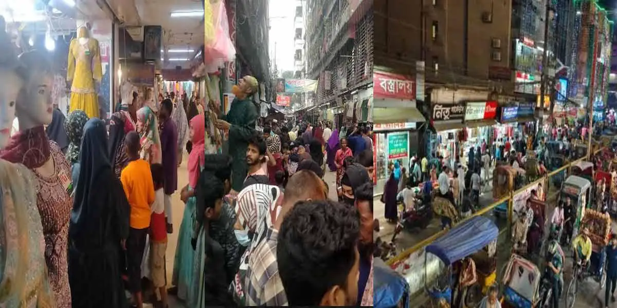ময়মনসিংহে ঈদের কেনাকাটা চড়া দামে পোশাক বিক্রি, তবুও ক্রেতাদের ঢল