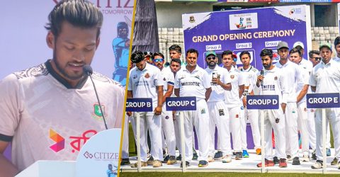 থার্ড ডিভিশনের বাছাইয়ে ক্রিকেটারদের শপথ পড়ালেন শান্ত