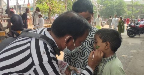 বৈশাখের রঙে রাঙা শিশুদের মুখ, আনন্দ শোভাযাত্রায় বাঁধভাঙা উল্লাস