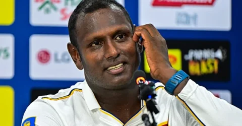 বিদায়ী টেস্টে নামার আগে টাইমড আউট নিয়ে যা বললেন ম্যাথুস