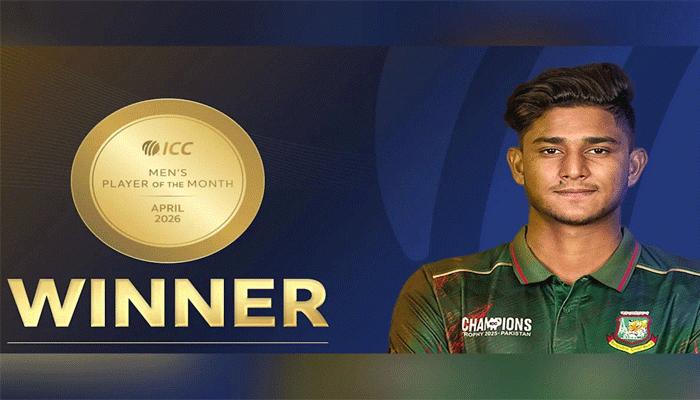 আইসিসির মাস সেরা ক্রিকেটার নাহিদ রানা