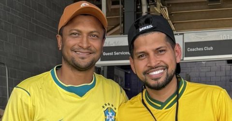 ব্রাজিলের জার্সি গায়ে ‘পল্টি মারলেন’ সাকিব