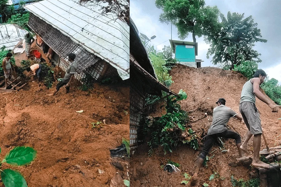 উখিয়ার রোহিঙ্গা ক্যাম্পে পাহাড় ধসে আটজনের মৃত্যু