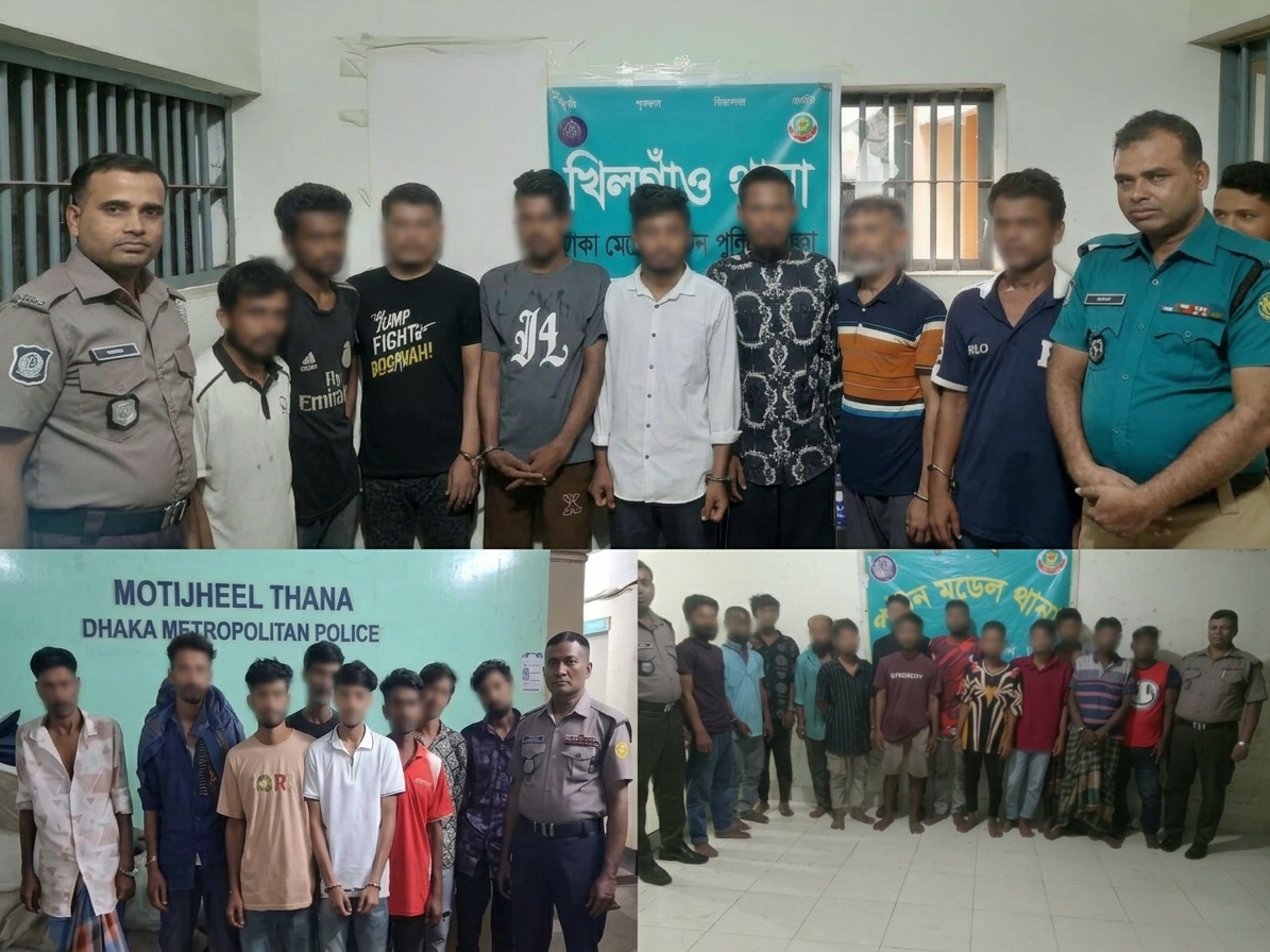 মতিঝিল বিভাগের অভিযানে গ্রেফতার ৭৫