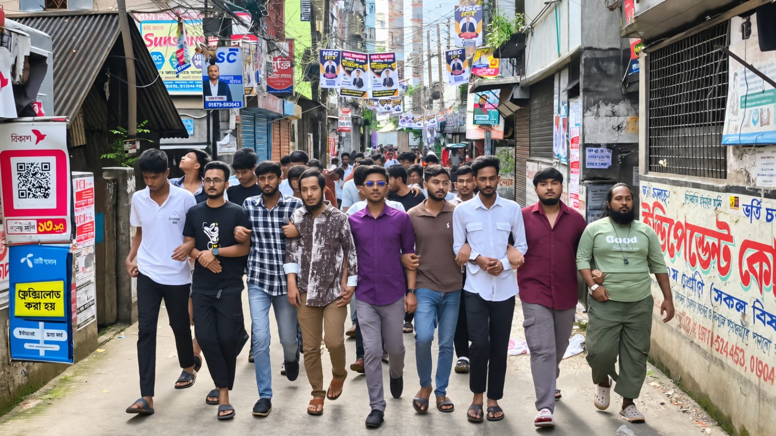 মুগদায় আওয়ামী লীগের লকডাউন প্রতিহতে ৬ নং ওয়ার্ড ছাত্রদলের মিছিল