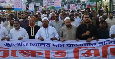 জ্বালানি মন্ত্রীর পদত্যাগ দাবিতে বিক্ষোভ মিছিল