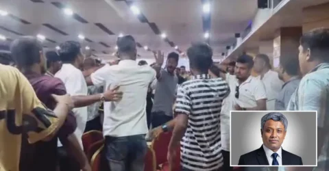 প্রতিমন্ত্রীর সামনেই ছাত্রদলের দু’গ্রুপের হট্টগোল-হাতাহাতি