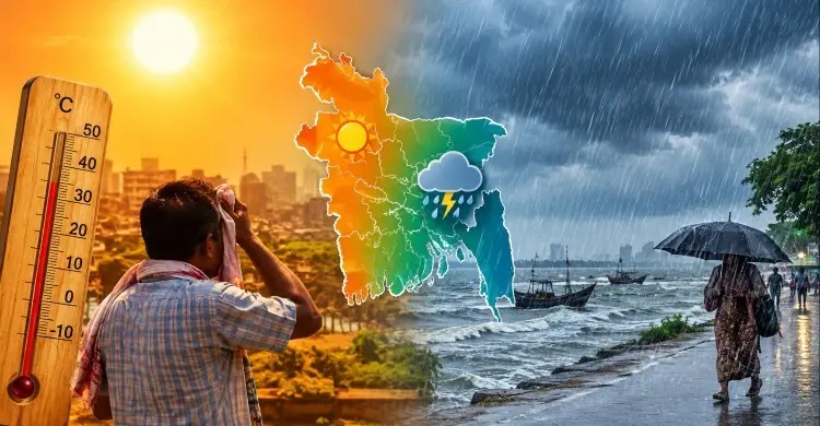 আজকের আবহাওয়া • ২০ জেলায় বইছে তাপপ্রবাহ, যেসব স্থানে হতে পারে বৃষ্টি