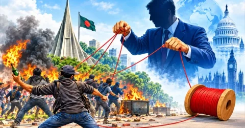 রাজধানীতে নাশকতার নাটাই বিদেশে