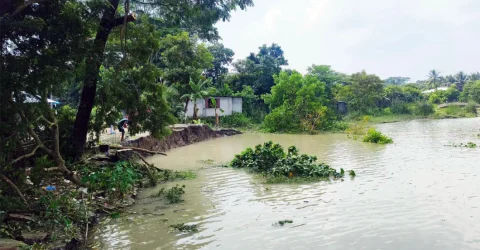 সুগন্ধার ভাঙনে নিঃস্ব শত পরিবার, হুমকিতে বরিশাল বিমানবন্দর