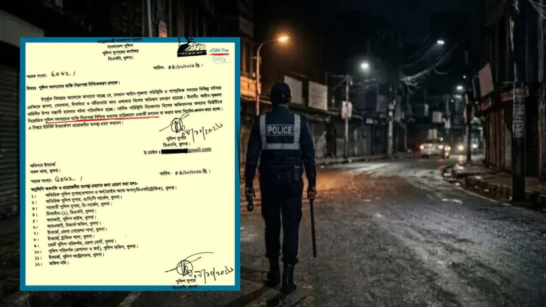 খুলনায় পুলিশ সদস্যদের রাতে একা চলাচল না করার নির্দেশ