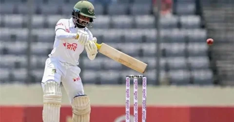 সেট হতে গিয়ে আউট মুমিনুল, ৯৬ রান নিয়ে লাঞ্চ বিরতিতে বাংলাদেশ